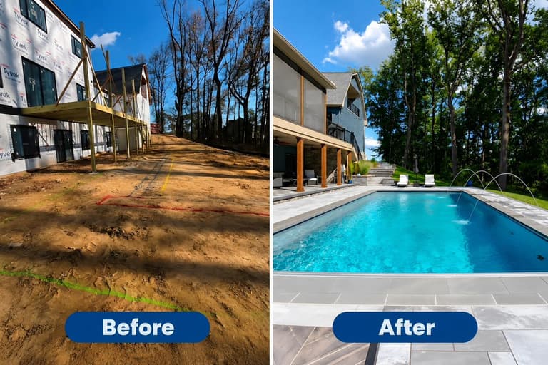 Pool Install — Before & After