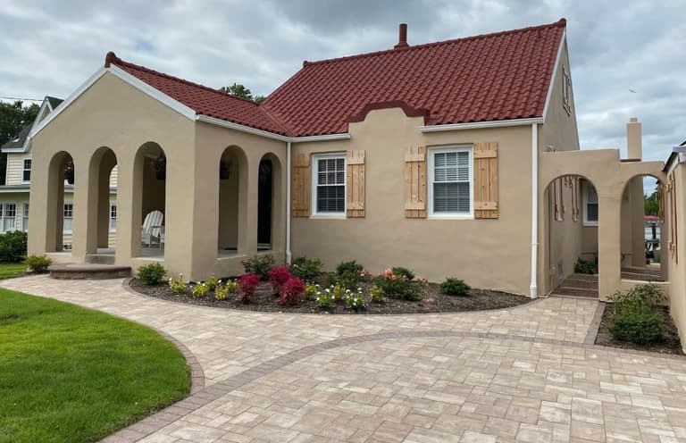 Circular Paver Walkway & Planting