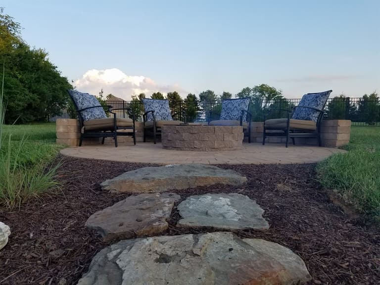 Fire Pit Patio & Sitting Wall