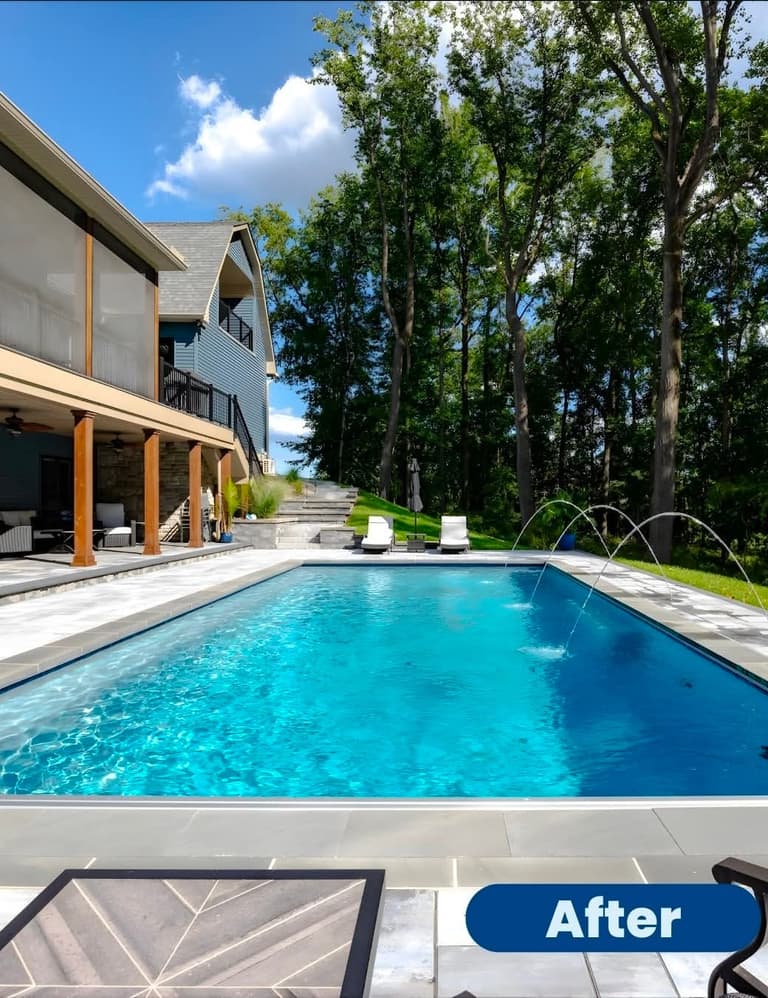 Modern Paver Pool Deck - Gambrills Md