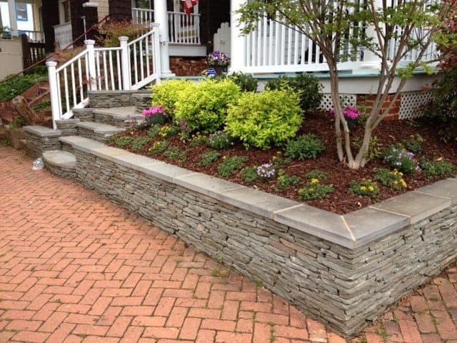 Stacked Stone Wall & Front Steps - Murray Hill Annapolis MD