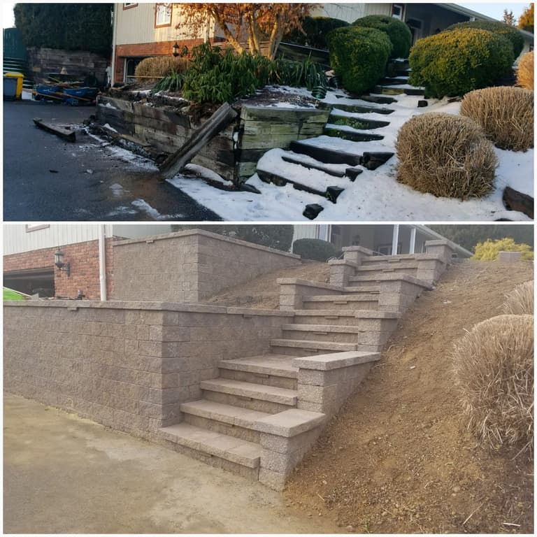Tiered Retaining Wall & Steps - Davidsonville, MD